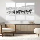 Wild Horses Running Wall Art Canvas Print, Framed Black by MyGreatCanvas | Canvas Wall Art Prints | Photo Prints & Wall Decor