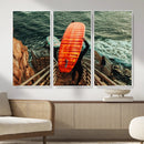 Surfer Stairway Wall Art – Framed Ocean Surf Canvas Artwork, by MyGreatCanvas | Canvas Wall Art Prints | Photo Prints & Wall Decor