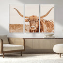 Longhorn Bull Wall Art Canvas Print – Framed Western Cow