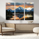 Mountain Sunset Wall Art Canvas Print – Framed Alpine