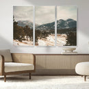 Mountain Landscape Wall Art Canvas Print – Framed Snowy