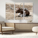 Texas Longhorn Wall Art Canvas Print – Framed Country Living