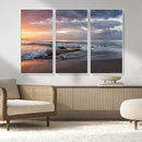 Golden Hour Wall Art Canvas Print – Framed Tranquil Waves