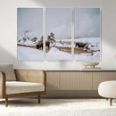 Bison Wildlife Wall Art Canvas Print – Framed Snowy Prairie