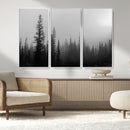 Misty Pines Wall Art Canvas Print – Framed Woodland