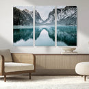 Mountain Lake Wall Art Canvas Print – Framed Toblacher See
