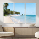 Palm Tree Coast Wall Art Canvas Print – Framed Island Getaway with Crystal Blue Water Scenic Artwork for Home, Office by MyGreatCanvas | Canvas Wall Art Prints | Photo Prints & Wall Decor