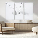 Ski Lift Wall Art Canvas Print – Snowy Alpine Landscape
