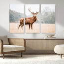 Vintage Wildlife Wall Art Canvas Print – Misty Landscape