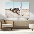 Desert Mailboxes Canvas Print – Framed Minimal Western