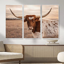 Texas Longhorn Cow Canvas Wall Art, Majestic Bull and Rustic by MyGreatCanvas | Canvas Wall Art Prints | Photo Prints & Wall Decor