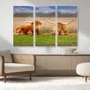 Texas Longhorn Pair Wall Art Canvas Print – Peaceful Rustic by MyGreatCanvas | Canvas Wall Art Prints | Photo Prints & Wall Decor