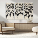 Wild Horse Stampede Wall Art Canvas Print – Monochrome by MyGreatCanvas | Canvas Wall Art Prints | Photo Prints & Wall Decor