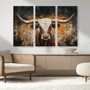 Abstract Longhorn Bull Wall Art Canvas Print – Vintage by MyGreatCanvas | Canvas Wall Art Prints | Photo Prints & Wall Decor