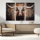 Rustic Longhorn Bull Wall Art Canvas Print – Vintage Western by MyGreatCanvas | Canvas Wall Art Prints | Photo Prints & Wall Decor