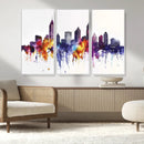 Atlanta Skyline Wall Art Canvas Print – Framed Colorful