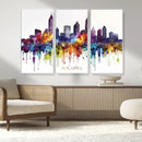 Atlanta Skyline Wall Art Canvas Print – Framed Colorful