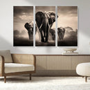 Elephant Family Wall Art Canvas Print, Framed Elephant Wall