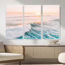 Sunset Surfing Wall Art Canvas Print, Ocean Wave Surfer with by MyGreatCanvas | Canvas Wall Art Prints | Photo Prints & Wall Decor