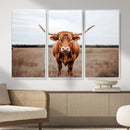 Longhorn Bull Wall Art Canvas Print – Framed Rustic by MyGreatCanvas | Canvas Wall Art Prints | Photo Prints & Wall Decor