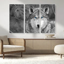 Wild Wolf Blue Eye Wall Art Canvas Print