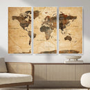 Push Pin World Map Canvas Print – Travel Tracker Wall Art