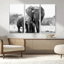 Elephant Family Africa Wall Art Canvas Print by MyGreatCanvas | Canvas Wall Art Prints | Photo Prints & Wall Decor