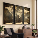 Large Framed Vintage World Map Wall Art Print for Home Wall