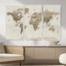 Detailed World Map Wall Art Canvas Print by MyGreatCanvas | Canvas Wall Art Prints | Photo Prints & Wall Decor