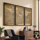 World Map Canvas Print – Framed Travel Map Wall Art for