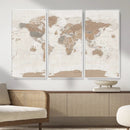 Framed Large World Map Canvas Print for Office Decor by MyGreatCanvas | Canvas Wall Art Prints | Photo Prints & Wall Decor