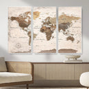 World Map Canvas Print – Framed Travel Map Wall Art for by MyGreatCanvas | Canvas Wall Art Prints | Photo Prints & Wall Decor