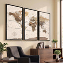 World Map Canvas Print – Framed Detailed Map of the World