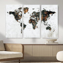 Large World Map Canvas Print – Framed Travel Map Wall Art
