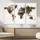 Watercolor World Map Print - Large Wall Art Canvas Print for by MyGreatCanvas | Canvas Wall Art Prints | Photo Prints & Wall Decor