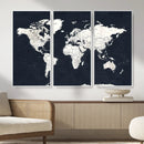 Black World Map Wall Art Canvas Print for Home Office and by MyGreatCanvas | Canvas Wall Art Prints | Photo Prints & Wall Decor