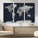Colorful Watercolor World Map Canvas Print – Vibrant Framed