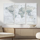 World Map Canvas Print – Detailed Map of the World Wall Art