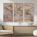 Grunge World Map Canvas Wall Art - Vintage Aged World Map by MyGreatCanvas | Canvas Wall Art Prints | Photo Prints & Wall Decor
