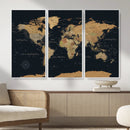 Framed Large World Map Wall Art Canvas Print – Stunning by MyGreatCanvas | Canvas Wall Art Prints | Photo Prints & Wall Decor