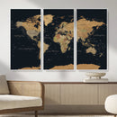 Vintage World Map Earth Globe Countries Oceans Continents by MyGreatCanvas | Canvas Wall Art Prints | Photo Prints & Wall Decor