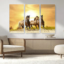 Wild Horses Wall Art Canvas Print – Framed Galloping Herd