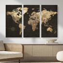 Framed World Map with Pin Canvas Print – Detailed World Map