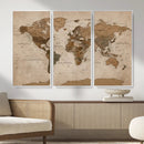 World Map Canvas Wall Art Print, Detailed Global Map Artwork by MyGreatCanvas | Canvas Wall Art Prints | Photo Prints & Wall Decor