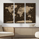 Colorful World Map Canvas Wall Art with Landmarks – Framed by MyGreatCanvas | Canvas Wall Art Prints | Photo Prints & Wall Decor