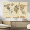 Extra Large World Map Canvas Print – Detailed Map of the by MyGreatCanvas | Canvas Wall Art Prints | Photo Prints & Wall Decor
