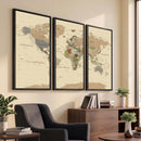 Extra Large World Map Canvas Print – Detailed Map of the