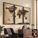World Map Wall Art Canvas Print