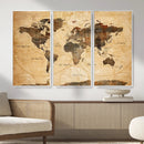 Navy Blue and Gold World Map Canvas Print – Framed Luxury by MyGreatCanvas | Canvas Wall Art Prints | Photo Prints & Wall Decor