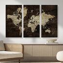 Blue World Map Canvas Wall Art – Framed Modern Travel Map by MyGreatCanvas | Canvas Wall Art Prints | Photo Prints & Wall Decor